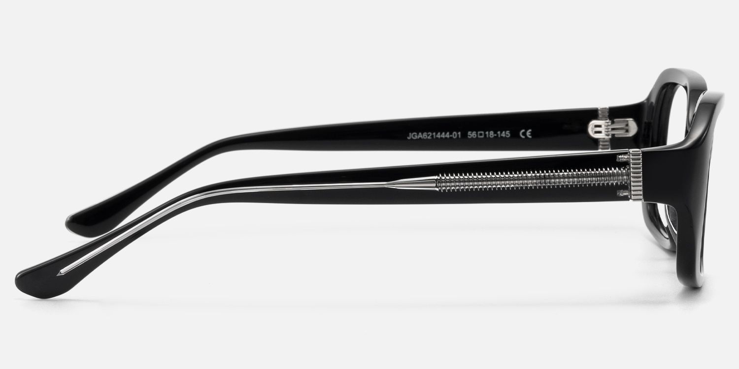 Mies - Exposed Hardware Acetate Black Frames by Vooglam - Side View