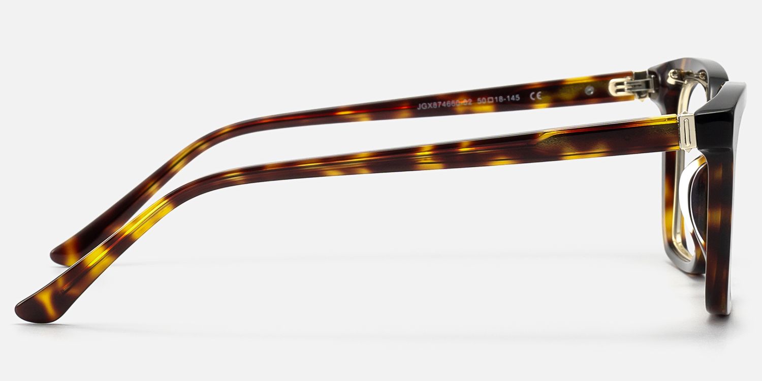 Chaparral - Fashion Rectangle Tortoise Glasses by Vooglam - Side View