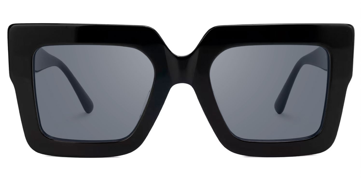 Charisse - Bold Chunky Square Black Sunglasses by Vooglam Product Details 1