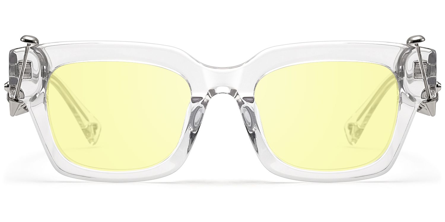 Sabrina - Clear Pierced Yellow Tint Sunglasses by Vooglam Product Details 1