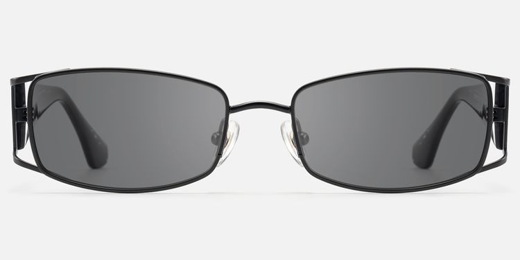 Wren - Effortlessly Cool Rectangle Black Sunglasses by Vooglam