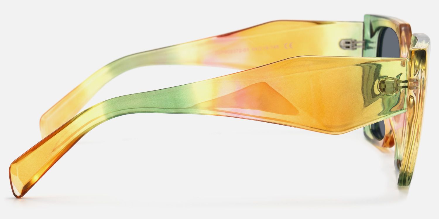 Faridah - Multicolor Wide Temple Butterfly Shades by Vooglam - Side View