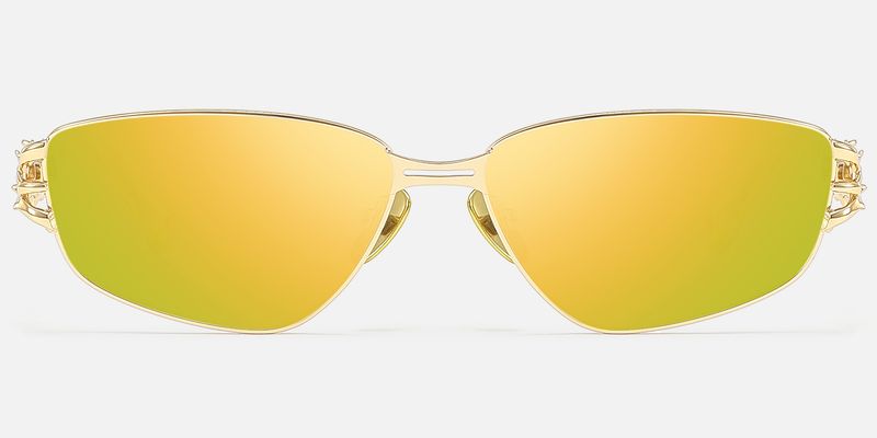 Spine - Gold Metal Thorn Deco Gradient Sunglasses by Vooglam