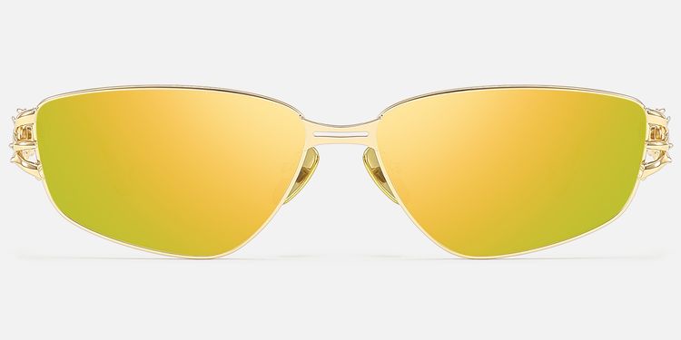 Spine - Gold Metal Thorn Deco Gradient Sunglasses by Vooglam