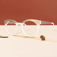 Round White Eyeglasses | Vooglam.com On Model