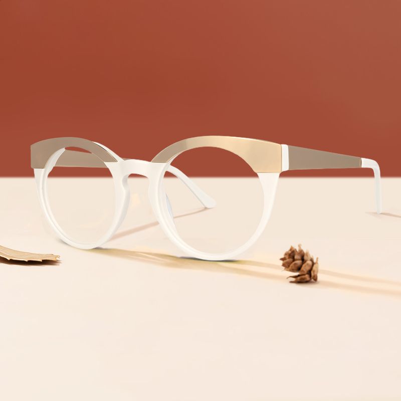 Levens - Round White Eyeglasses - 5