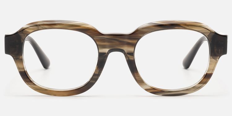Eerie - Retro Brown Marble Wood Grain Glasses by Vooglam