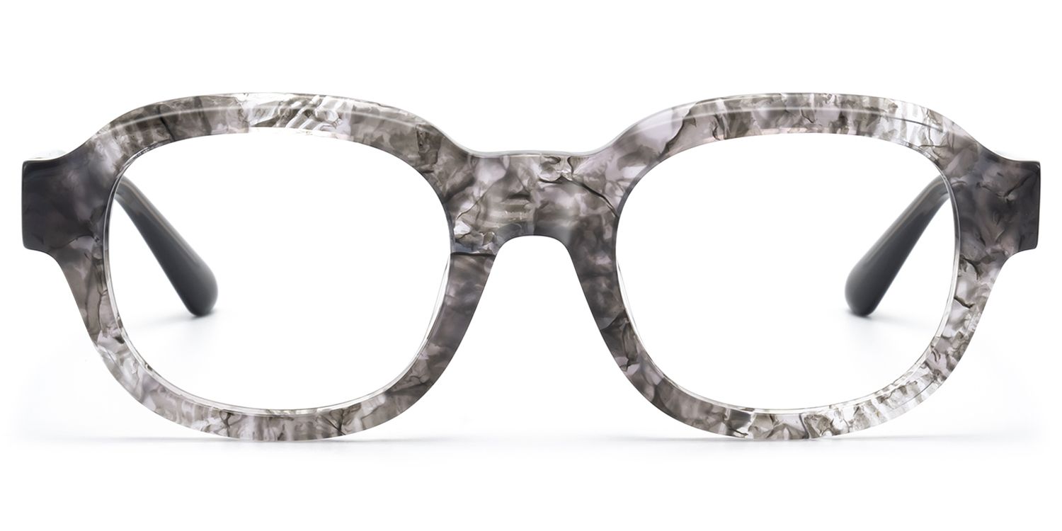 Eerie - Thick Gray Marbled Round Tortoise Frame by Vooglam Product Details 1