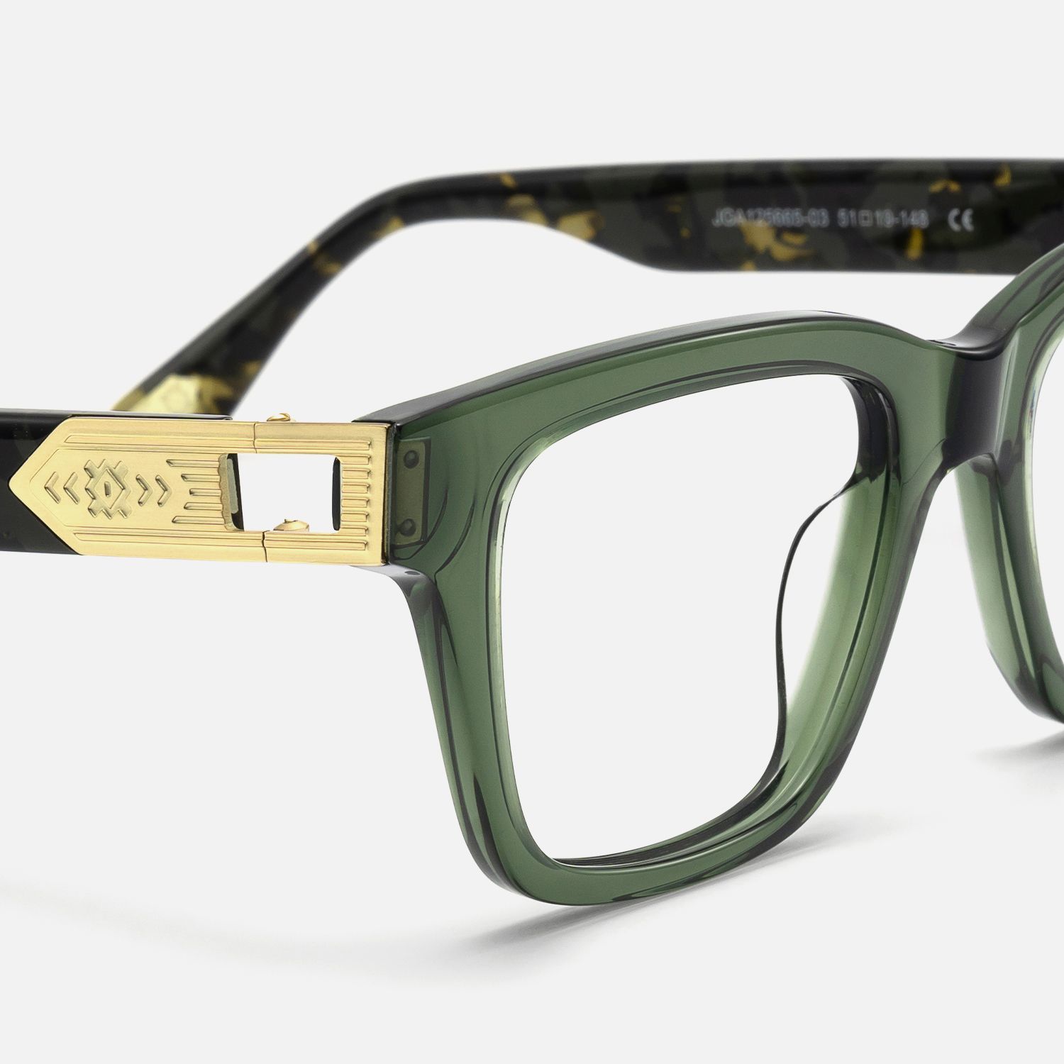 Legacy - Rectangle Green Eyeglasses by Vooglam - Design Details