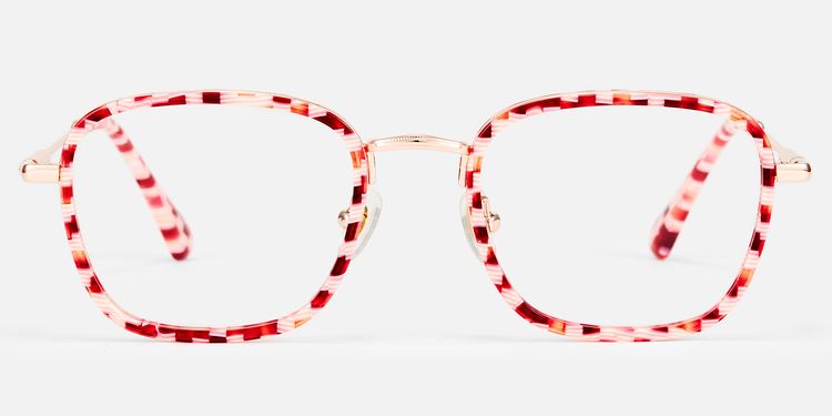 Sundance - Red and Pink Checkered Eyeglasses by Vooglam