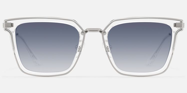 Kassel - Gray Tint Large Transparent Sunglasses by Vooglam