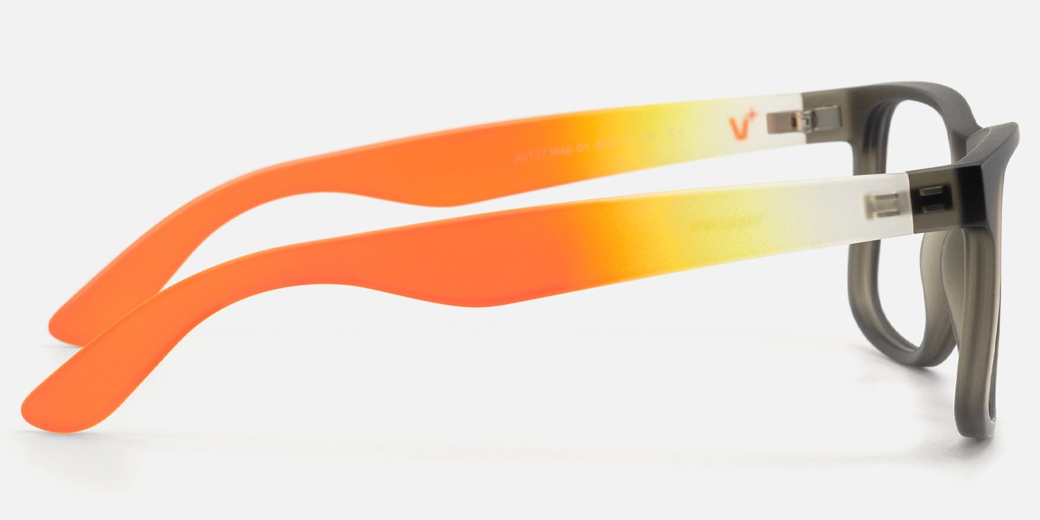 Sync - Rectangle Gray Eyeglasses by Vooglam - Side View