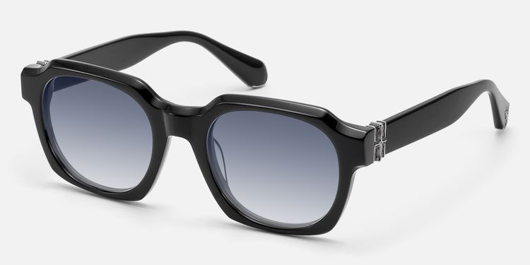 Vernon - Glossy Black Gradient Gray Sunglasses by Vooglam