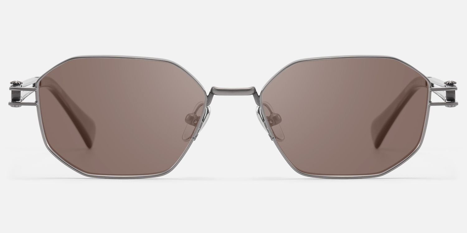 Loos - Pearl Gray Double Wire Sunglasses by Vooglam - Angle View