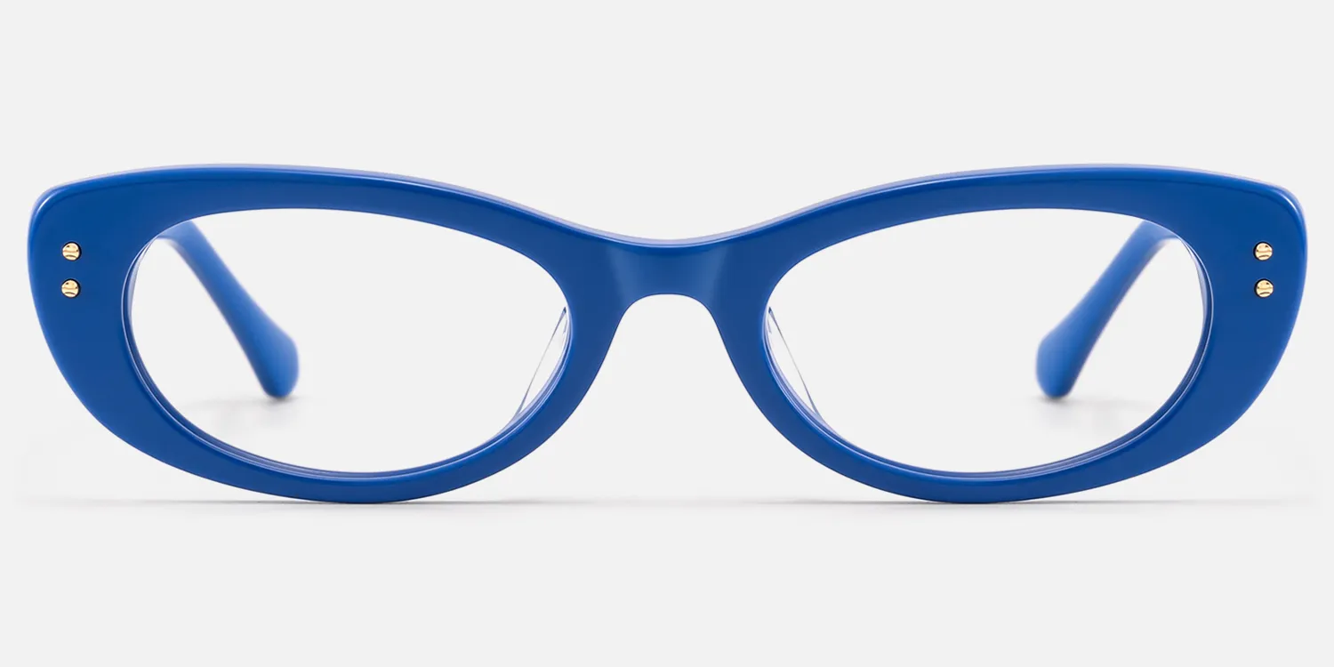 Lizzy - Geometric Gold Eyeglasses | Vooglam Front View
