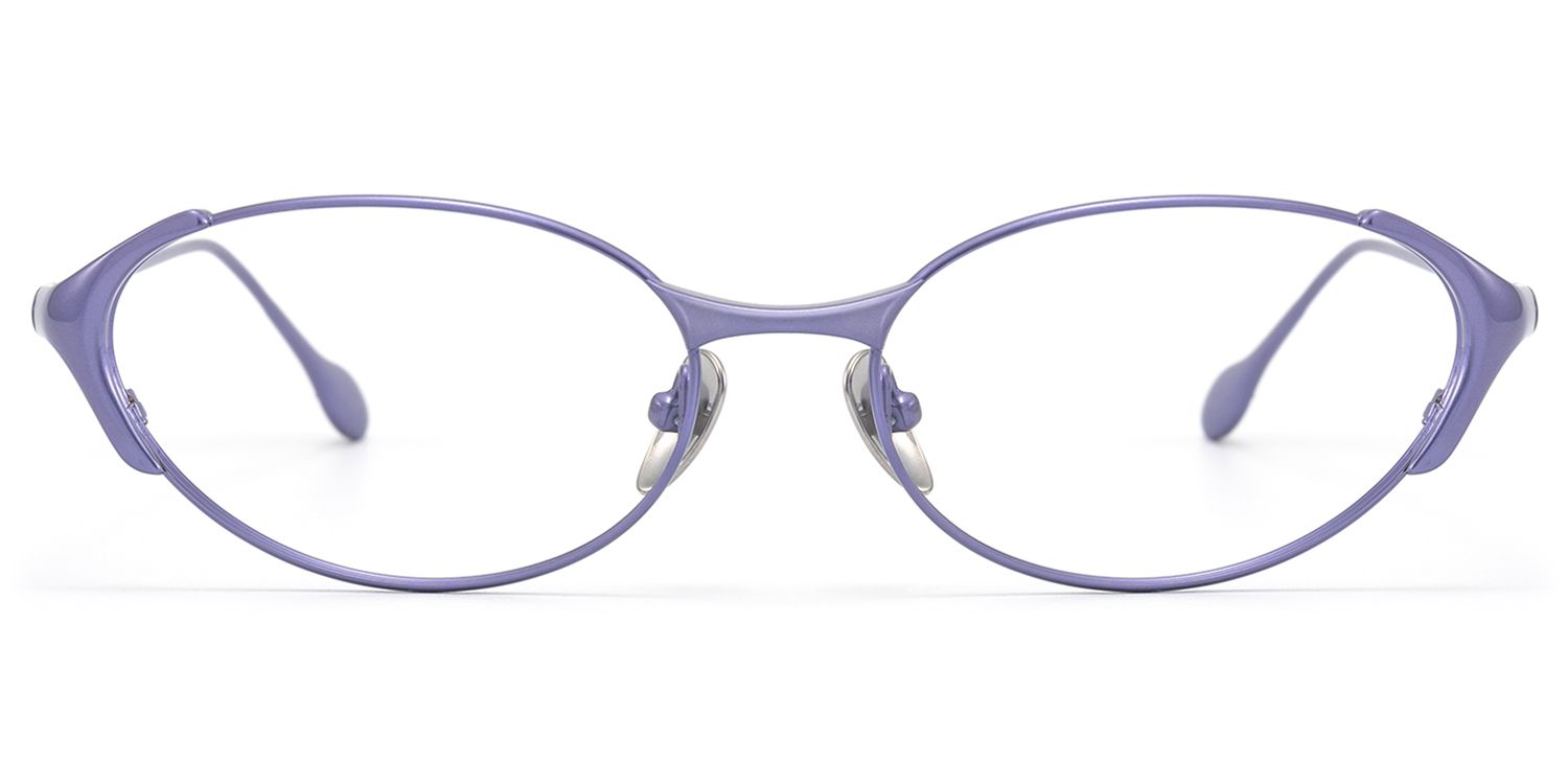 Ebisu - Purple Metal Rimmed Oval Glasses by Vooglam Product Details 1