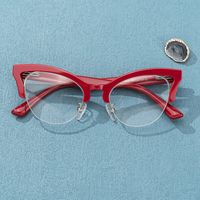 Drayton - Cat Eye Red Eyeglasses | Vooglam On Model