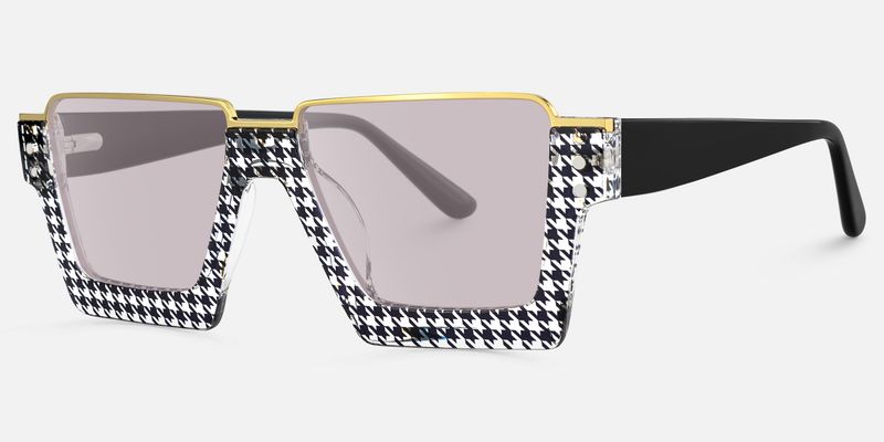 Dardhan - Rectangle Pattern Sunglasses by Vooglam