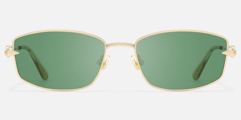 Bladework - Dark Green Tint Narrow Sunglasses by Vooglam