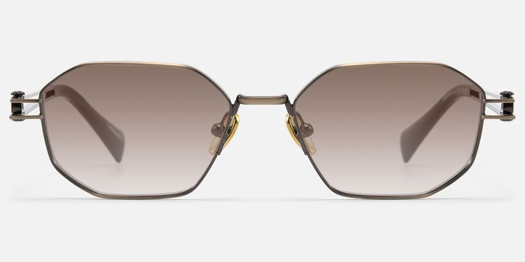 Loos - Gold Double Wire Geometric Sunglasses by Vooglam