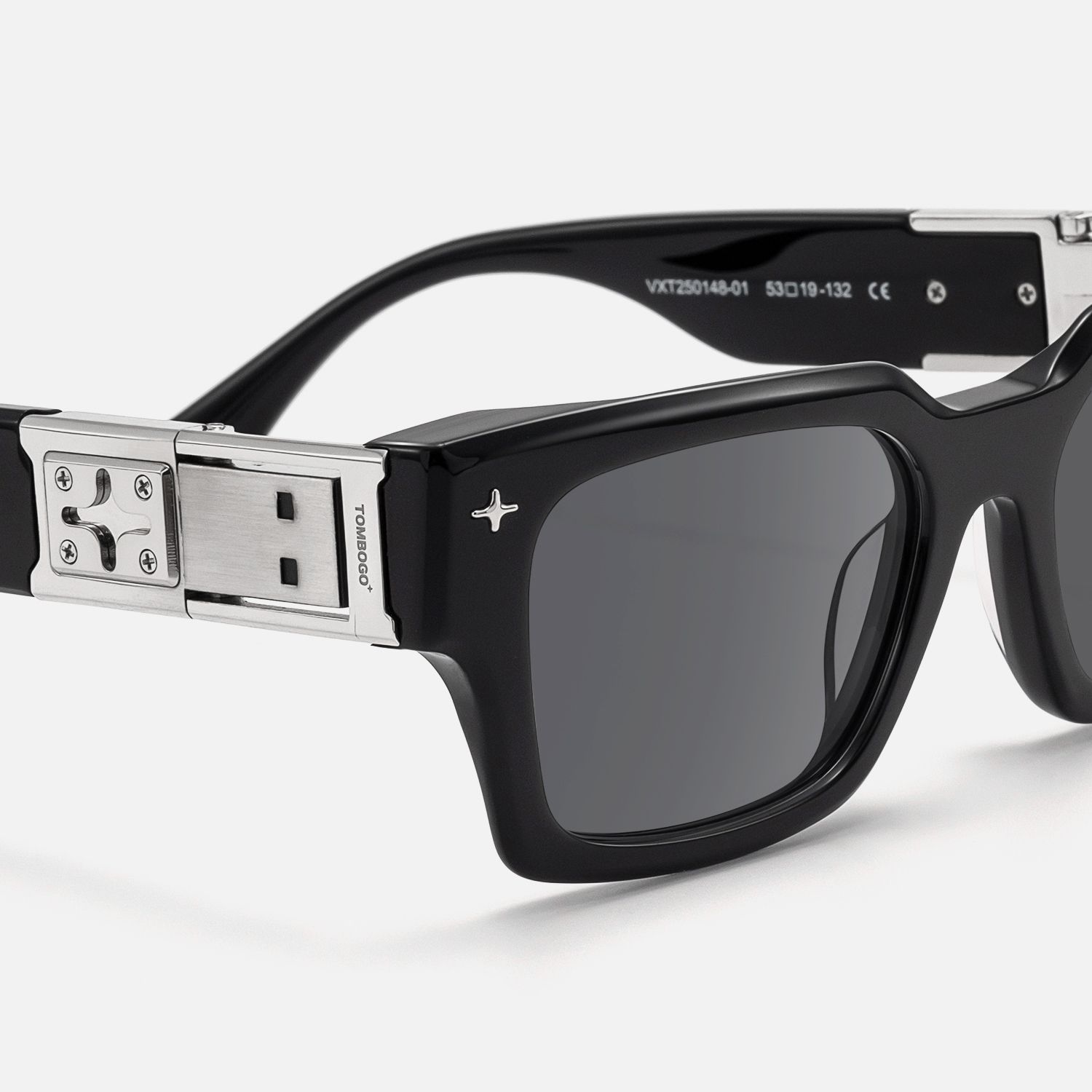 The Programmer - Bold Black USB Sunglasses by Vooglam - Design Details