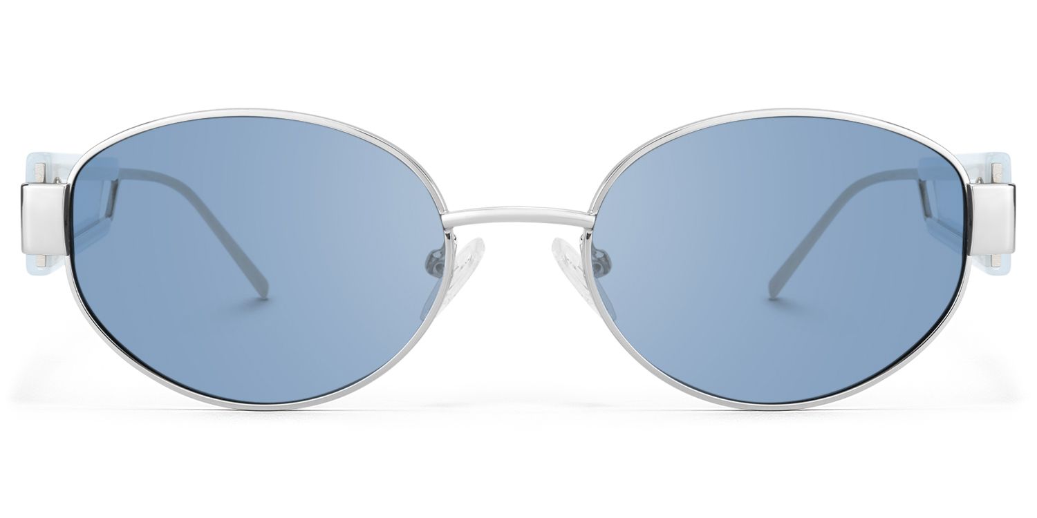 Ember - Oval Silver Sunglasses by Vooglam Product Details 1