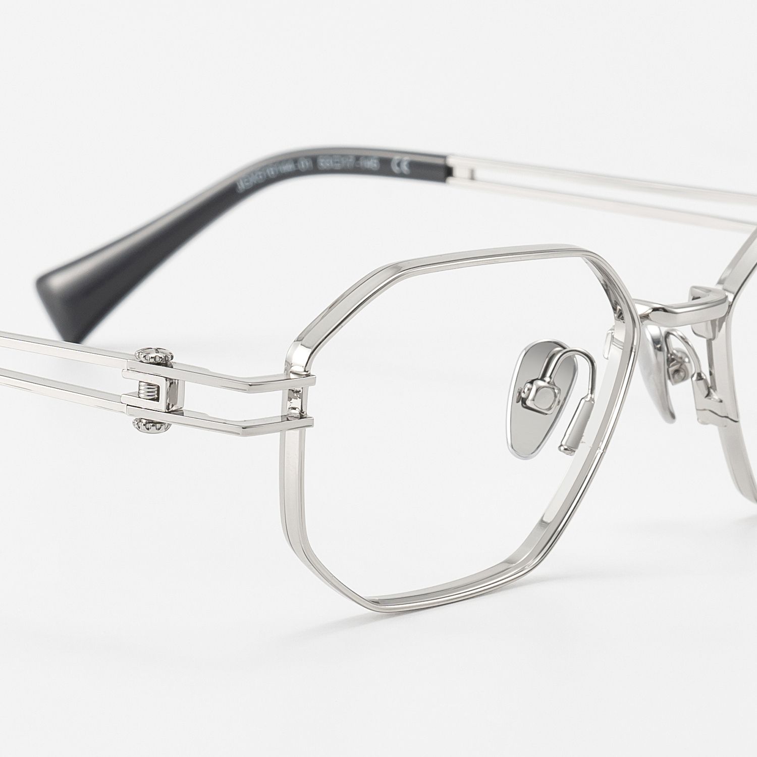 Loos - Silver Double Wire Temple Glasses with Screw by Vooglam - Design Details