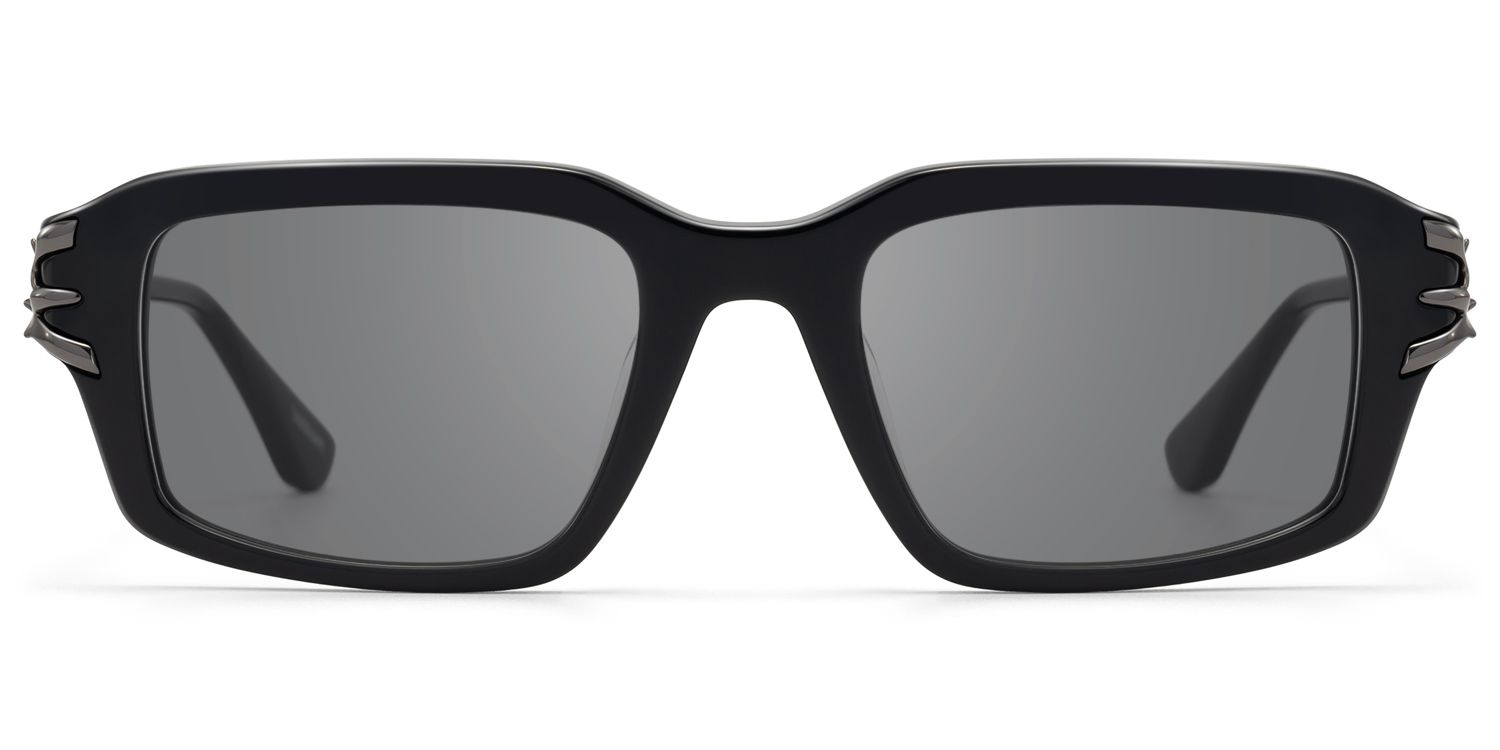 Vorpal - Goth Thorn Rectangle Black Sunglasses by Vooglam Product Details 1