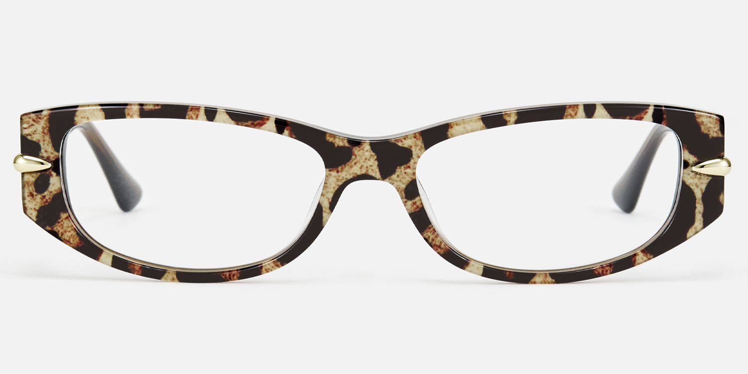Erica - Rectangle Tortoise Eyeglasses by Vooglam - Angle View