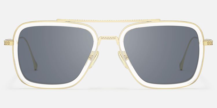 Alvira - Clear Aviator Sunglasses Gold Frame by Vooglam