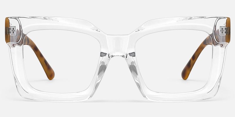 Pacheco - Tortoise Oversized Clear Square Glasses by Vooglam