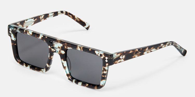 Ryan - Green Tortoise Wide Rectangle Sunglasses by Vooglam