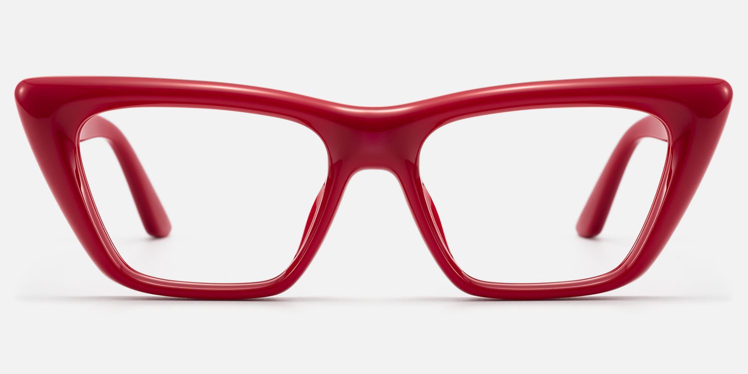 Meguro - Puffy Red TR90 Cat Eye Rx Glasses by Vooglam - Angle View