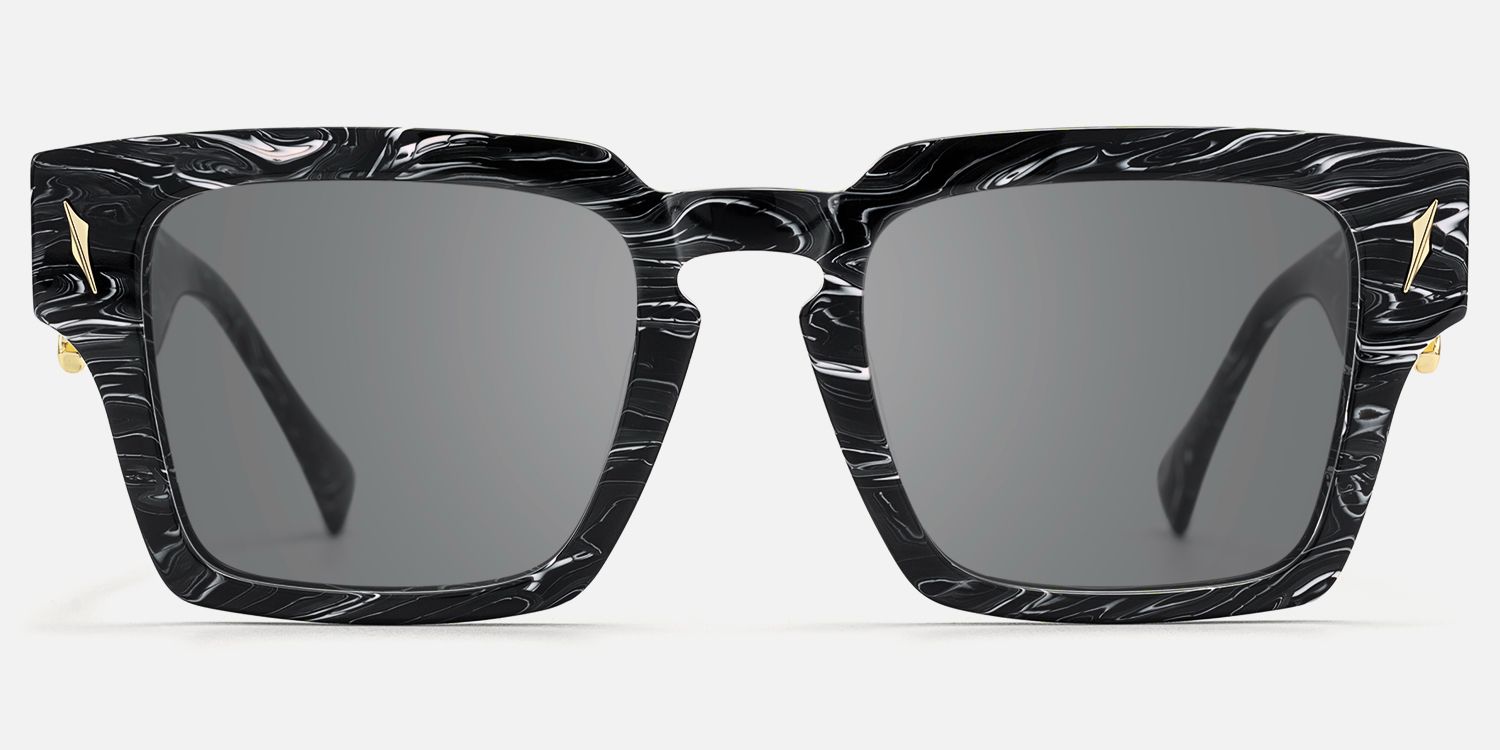 Stiletto - Black Marble Sword Sunglasses by Vooglam - Angle View