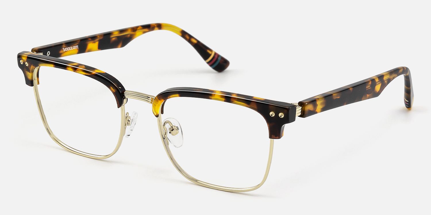 Preppy - Rectangle Tortoise Eyeglasses by Vooglam - Front View
