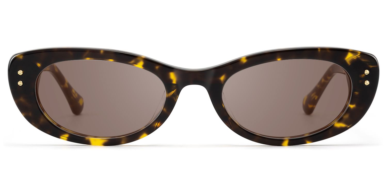 Ginza - Brown Tinted Tortoise Acetate Sunglasses by Vooglam Product Details 1