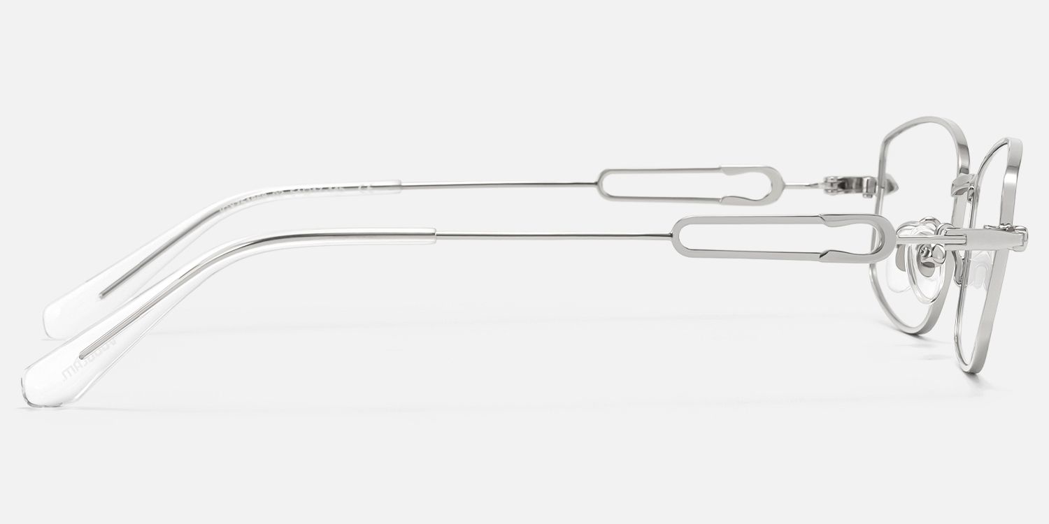 Bladework - Silver Thin Metal Narrow Glasses by Vooglam - Side View