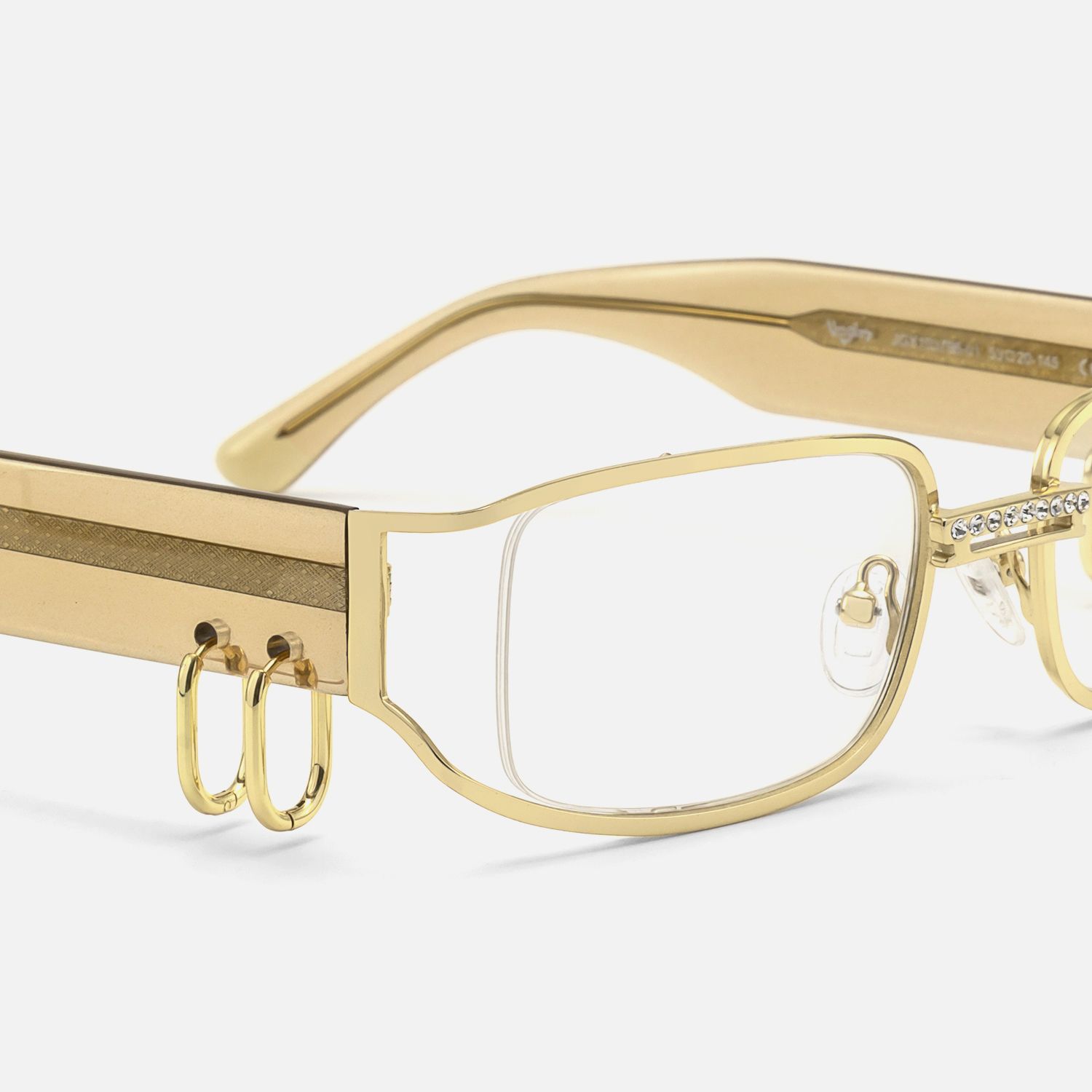 Riff - Gold Glasses With Huggie Deco by Vooglam - Design Details