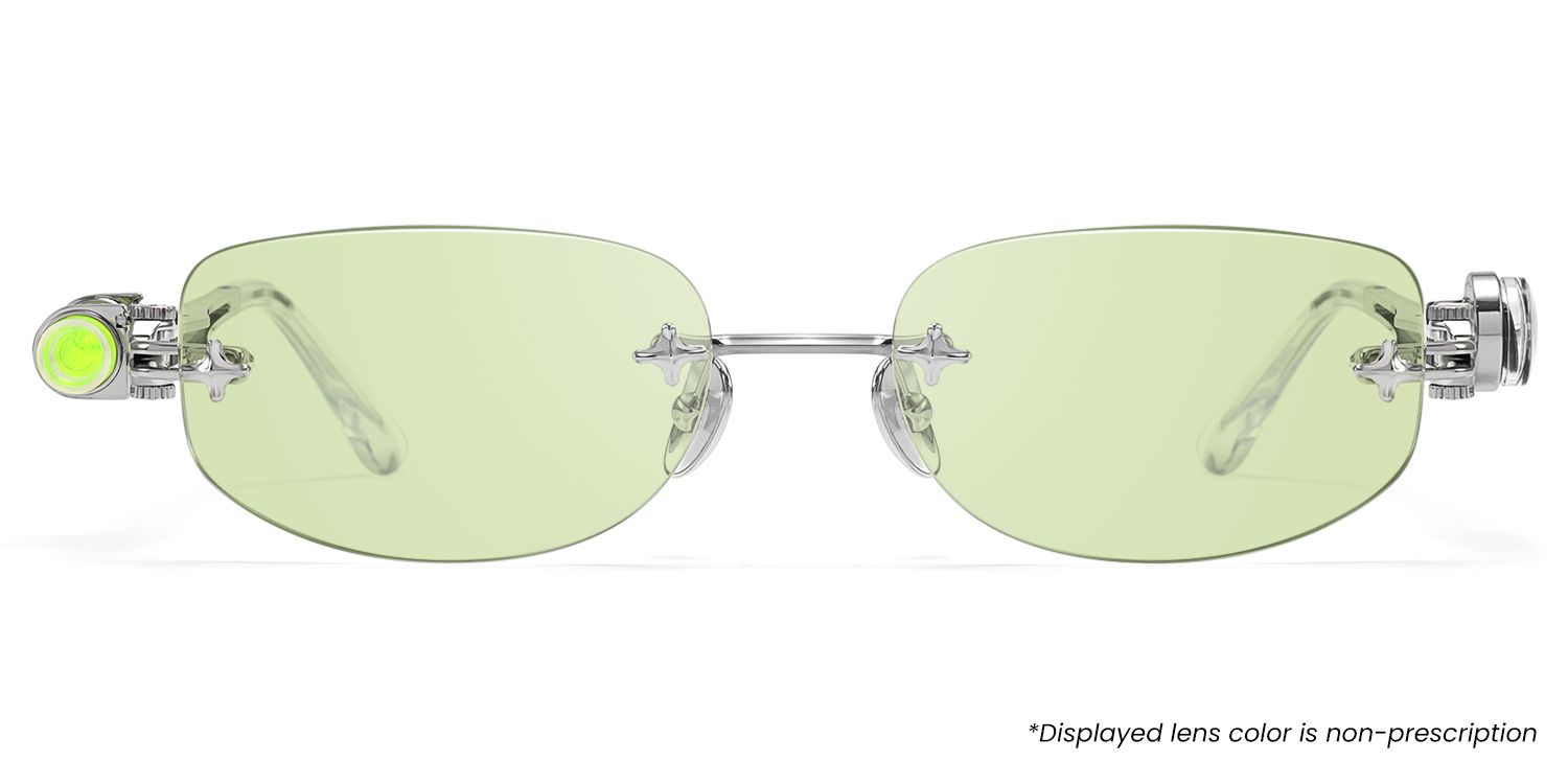 The Utilitarian - Asymmetric Green Tint Sunglasses by Vooglam Product Details 1