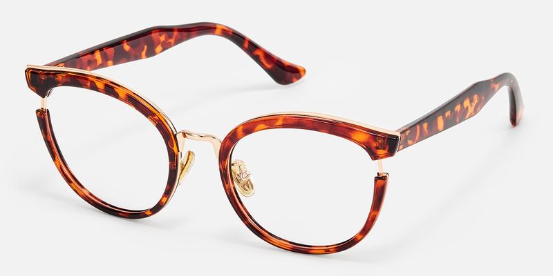 Retro - Boho Gold Tortoise Cat Eye Glasses by Vooglam