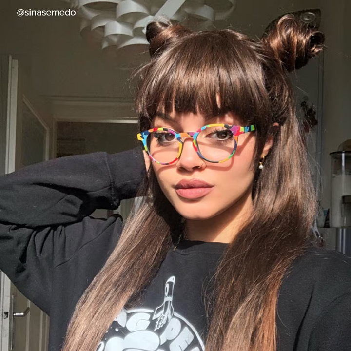 Minnie - Oval Multicolored Eyeglasses│Vooglam- 12