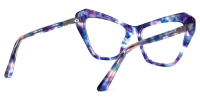 Kellee - Cat Eye Purple/Floral Eyeglasses | Vooglam Side View
