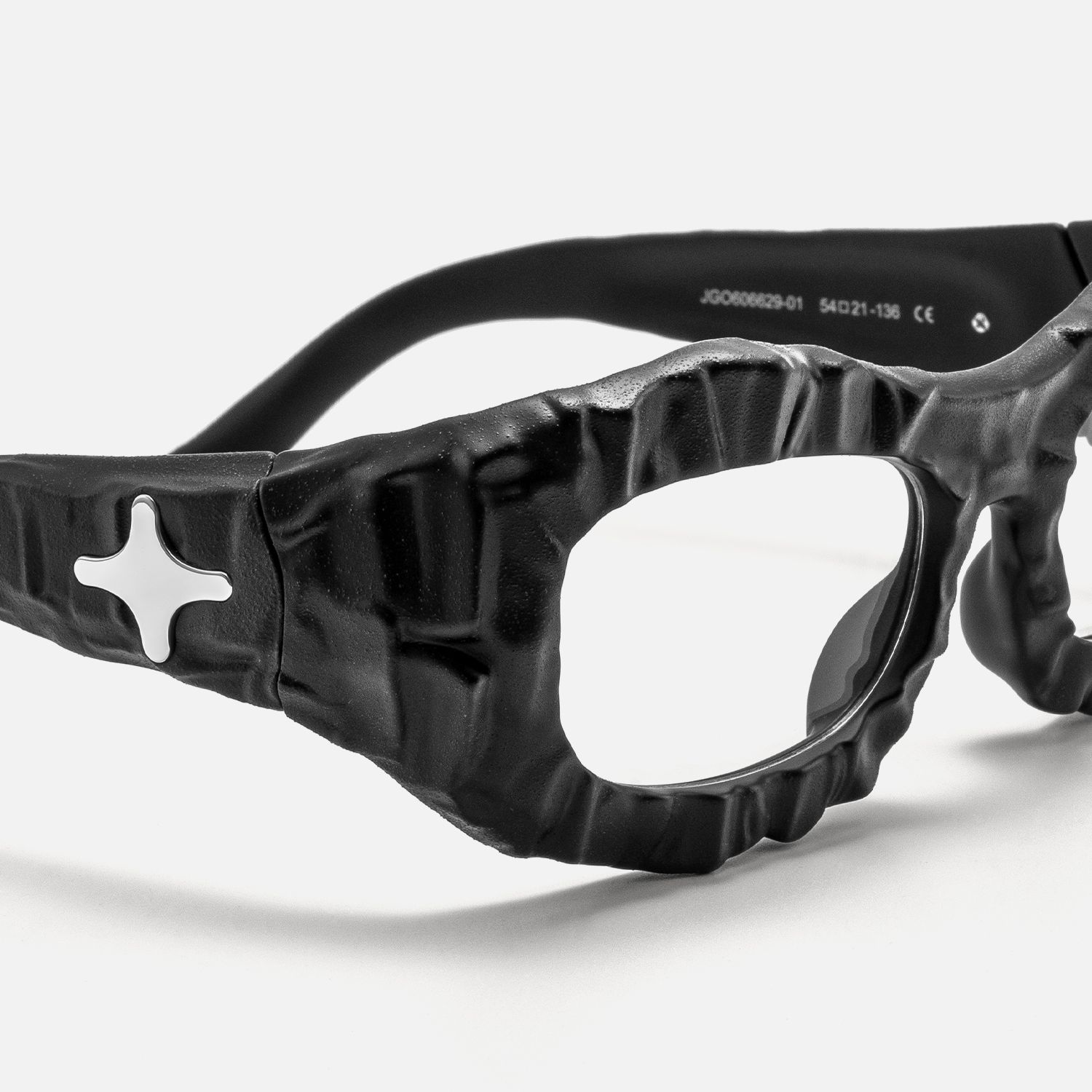 The Geologist - Bold Black Stone Texture Glasses by Vooglam - Design Details