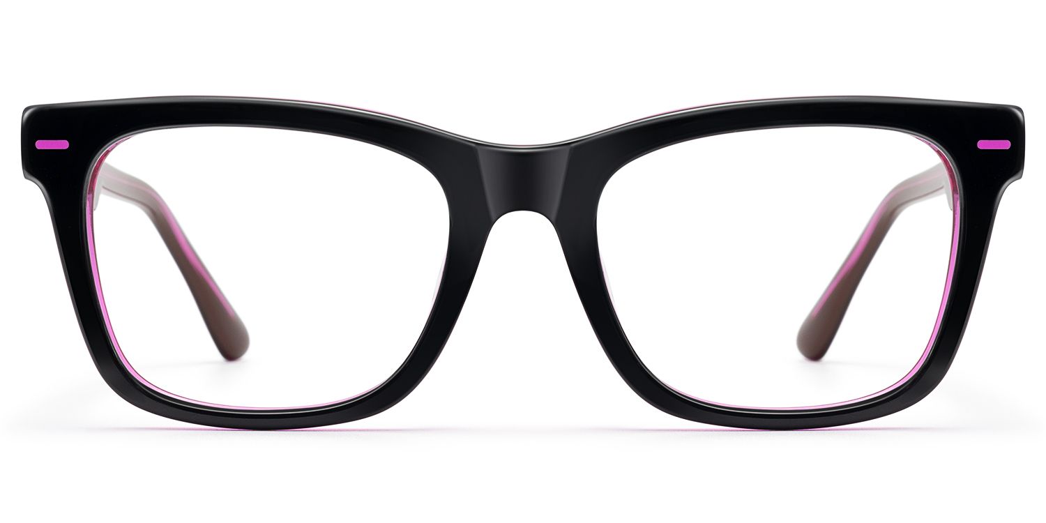 Ether - Square Acetate Neon Pink EDM Rave Glasses by Vooglam Product Details 1