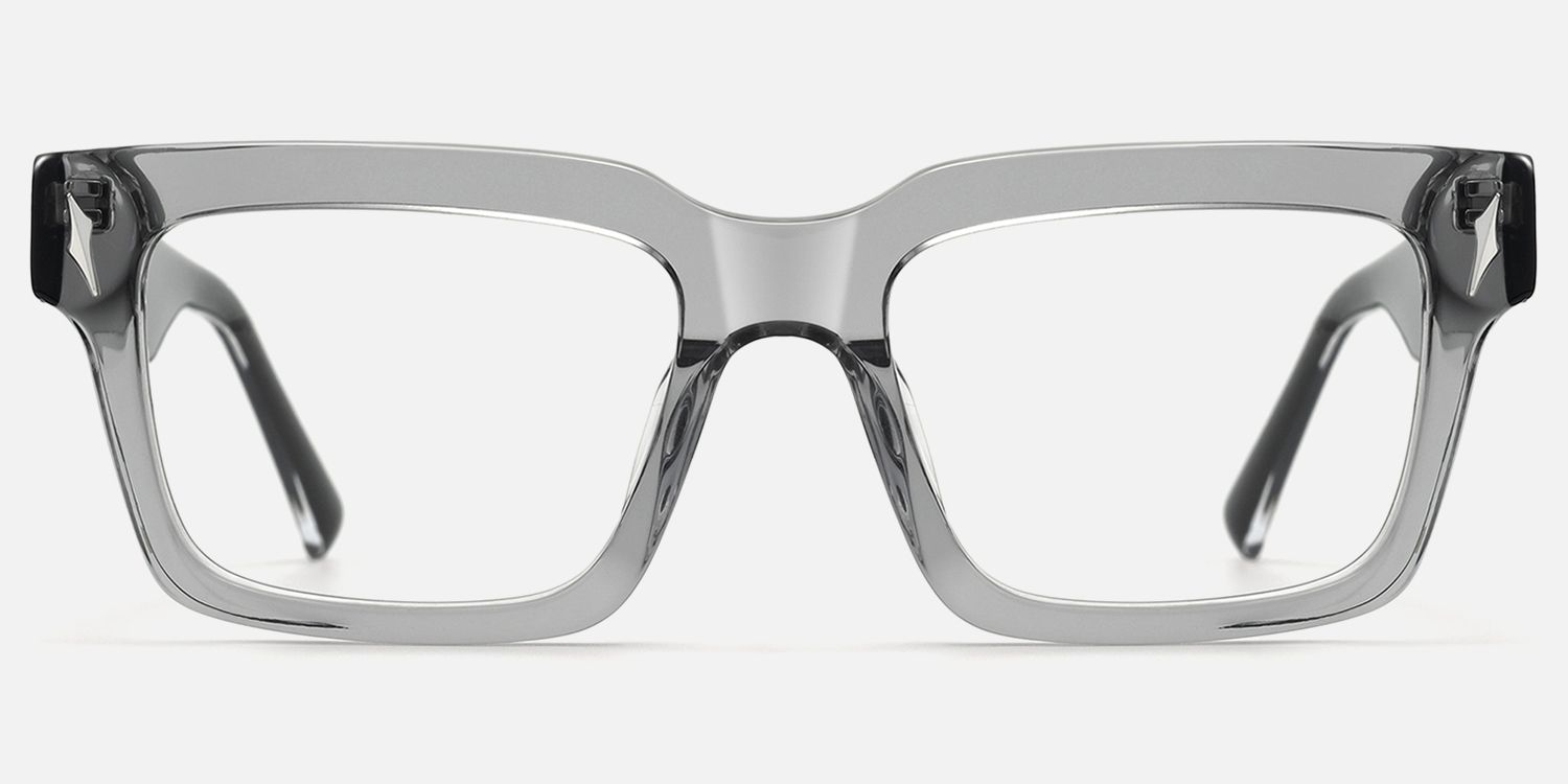 Razor - Transparent Grey Two Tone Glasses by Vooglam - Angle View