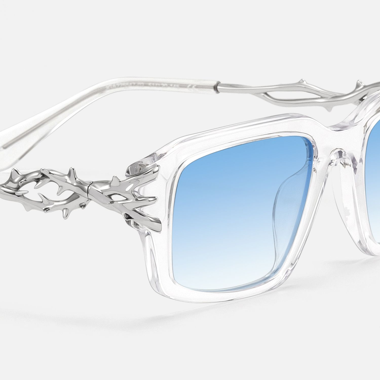 Vorpal - Thorn Deco Clear Blue Sunglasses by Vooglam - Design Details