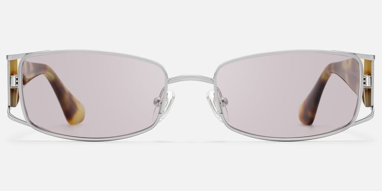 Wren - Festival-Ready Rectangle Silver Sunglasses by Vooglam