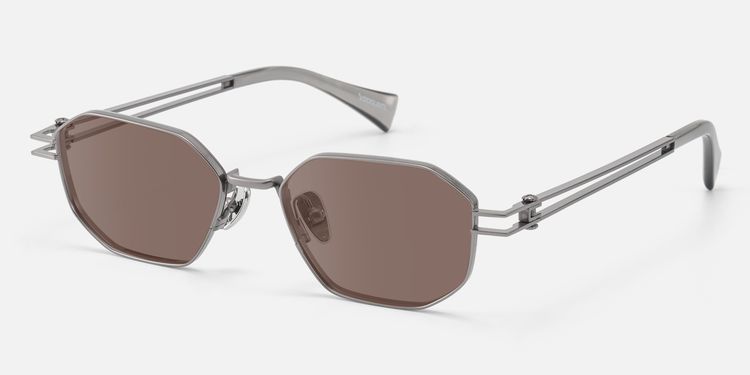 Loos - Pearl Gray Double Wire Sunglasses by Vooglam