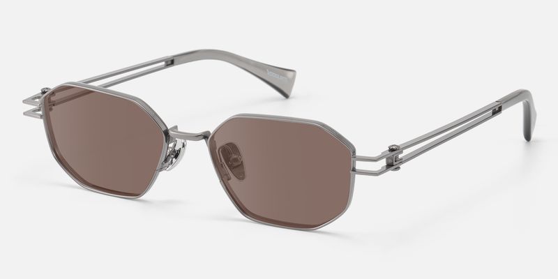 Loos - Pearl Gray Double Wire Sunglasses by Vooglam