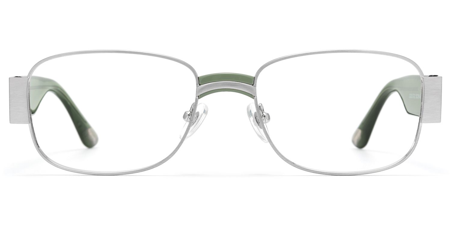 Nyame - Rectangle Silver Eyeglasses by Vooglam Product Details 1